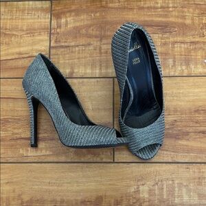 Daniellee Black High Heel Pumps Elegant Peep Toe